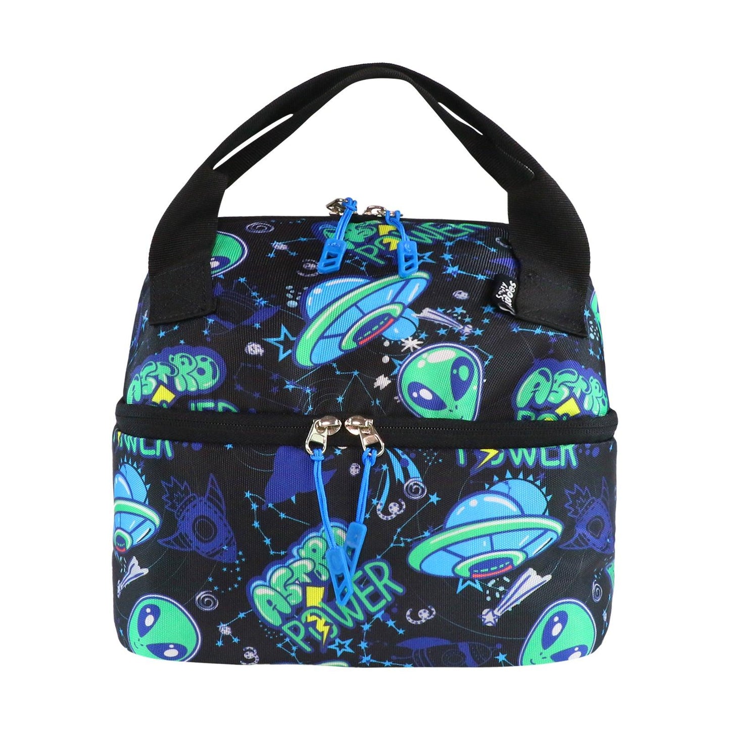 Alien Theme Double Decker Lunch Bag - Black