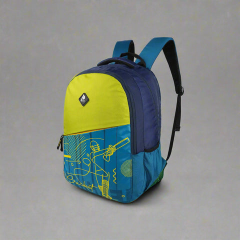 Image of Mike 34L Tembo School Backpack Cricket Theme – Navy Blue & Indigo