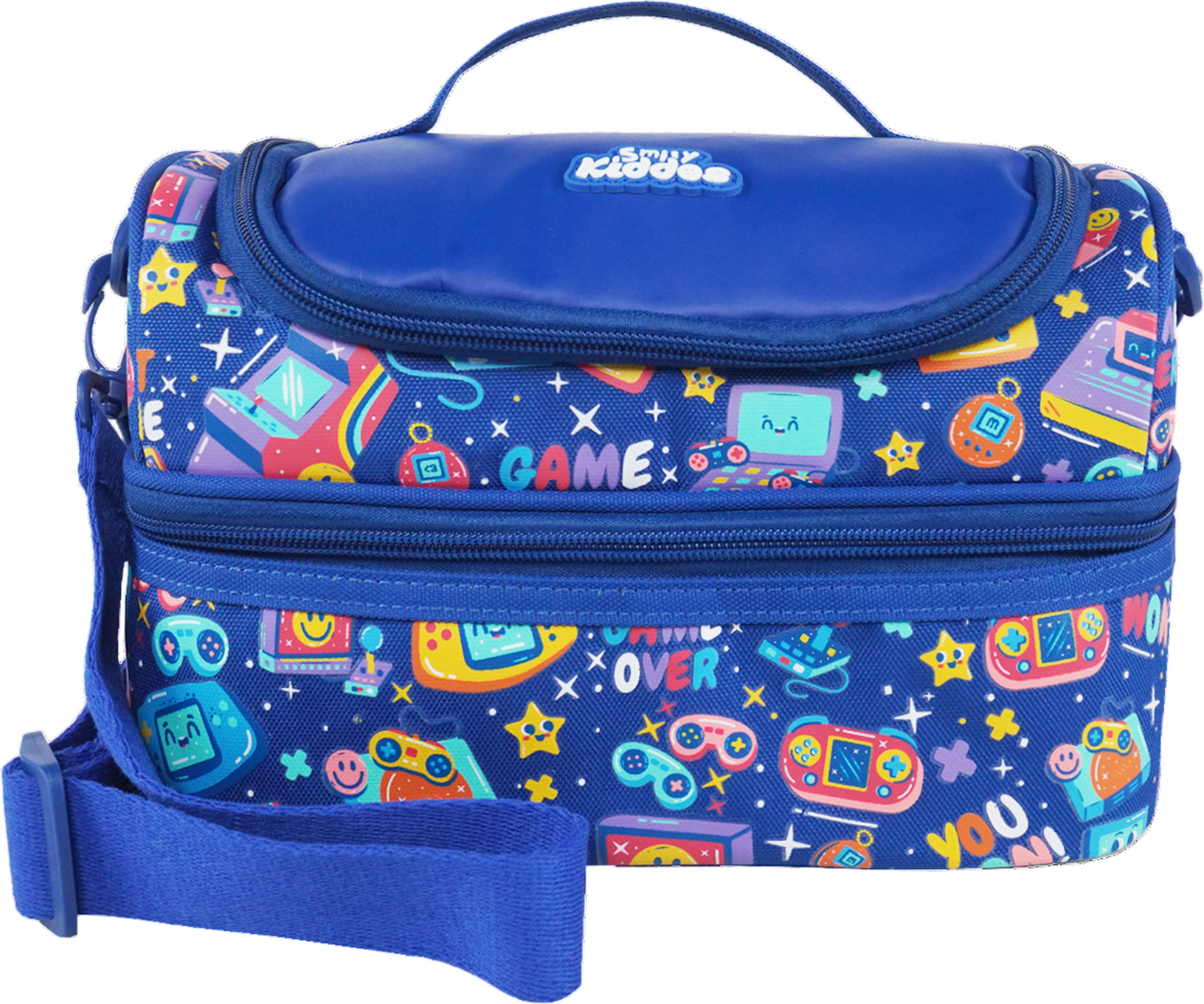 Double Decker Lunch Bag V3 | Gamer Theme | Spacious Lunch Tote for Kids - Blue