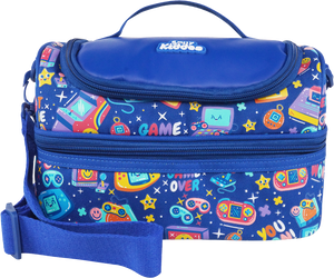 Double Decker Lunch Bag V3 | Gamer Theme | Spacious Lunch Tote for Kids - Blue