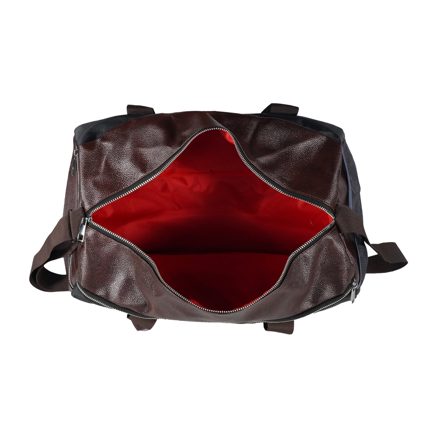 Mike Forge Leather Gym Bag - Brown & Black