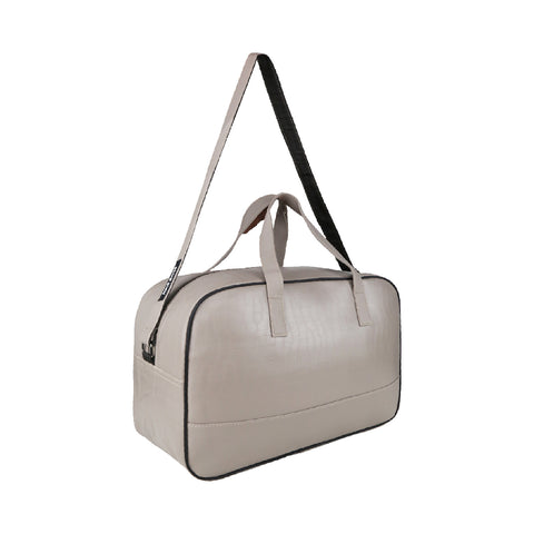 Image of Mike PU Leather 32L Fizz Duffle Bag - Grey