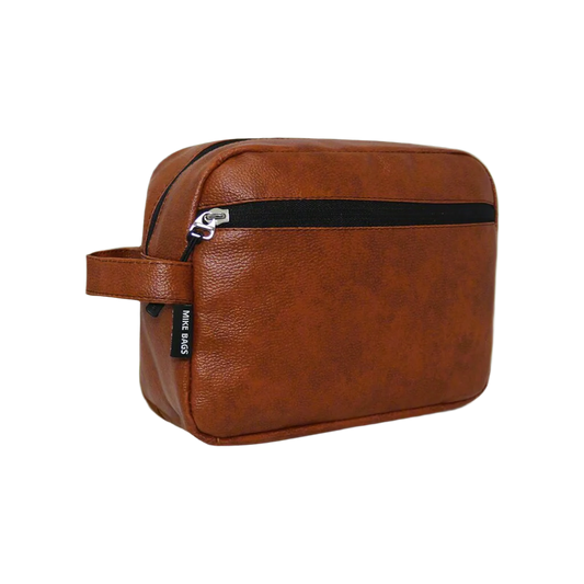 Mike Leather Make Up Pouch - Brown