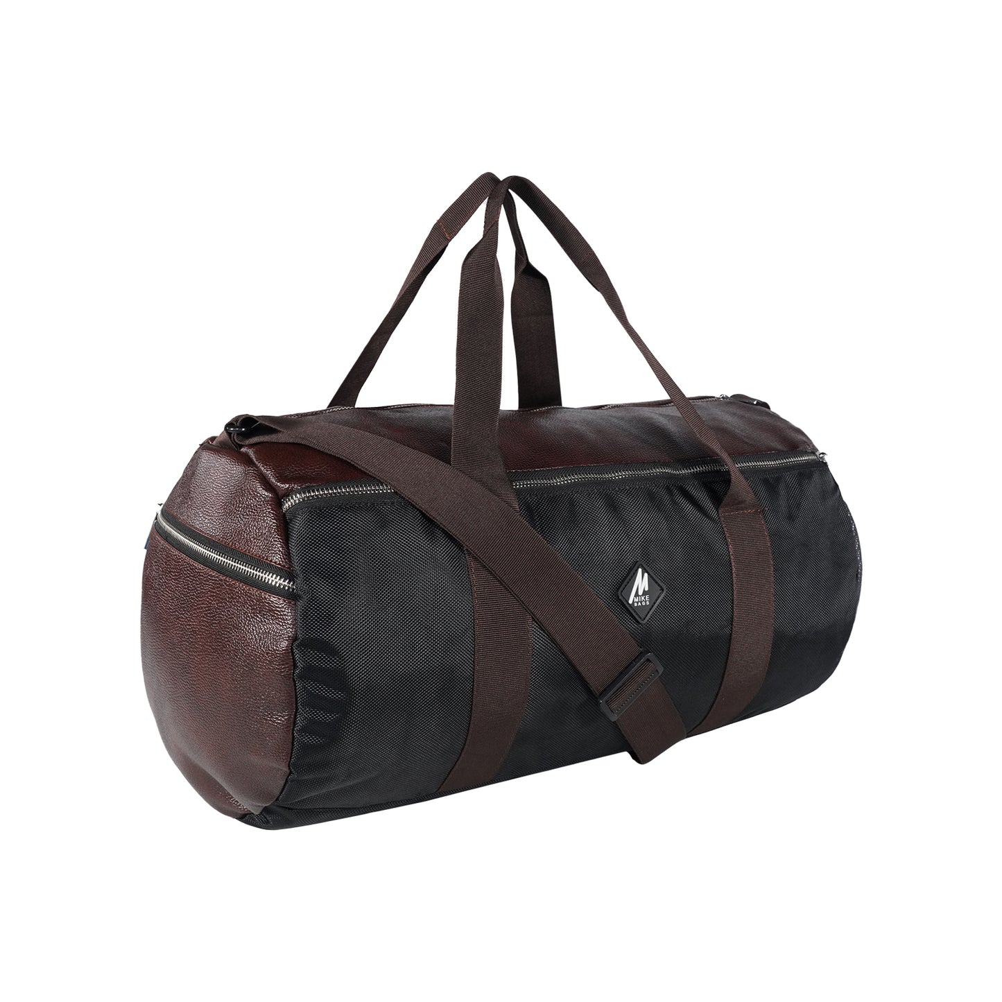 Mike Forge Leather Gym Bag - Brown & Black