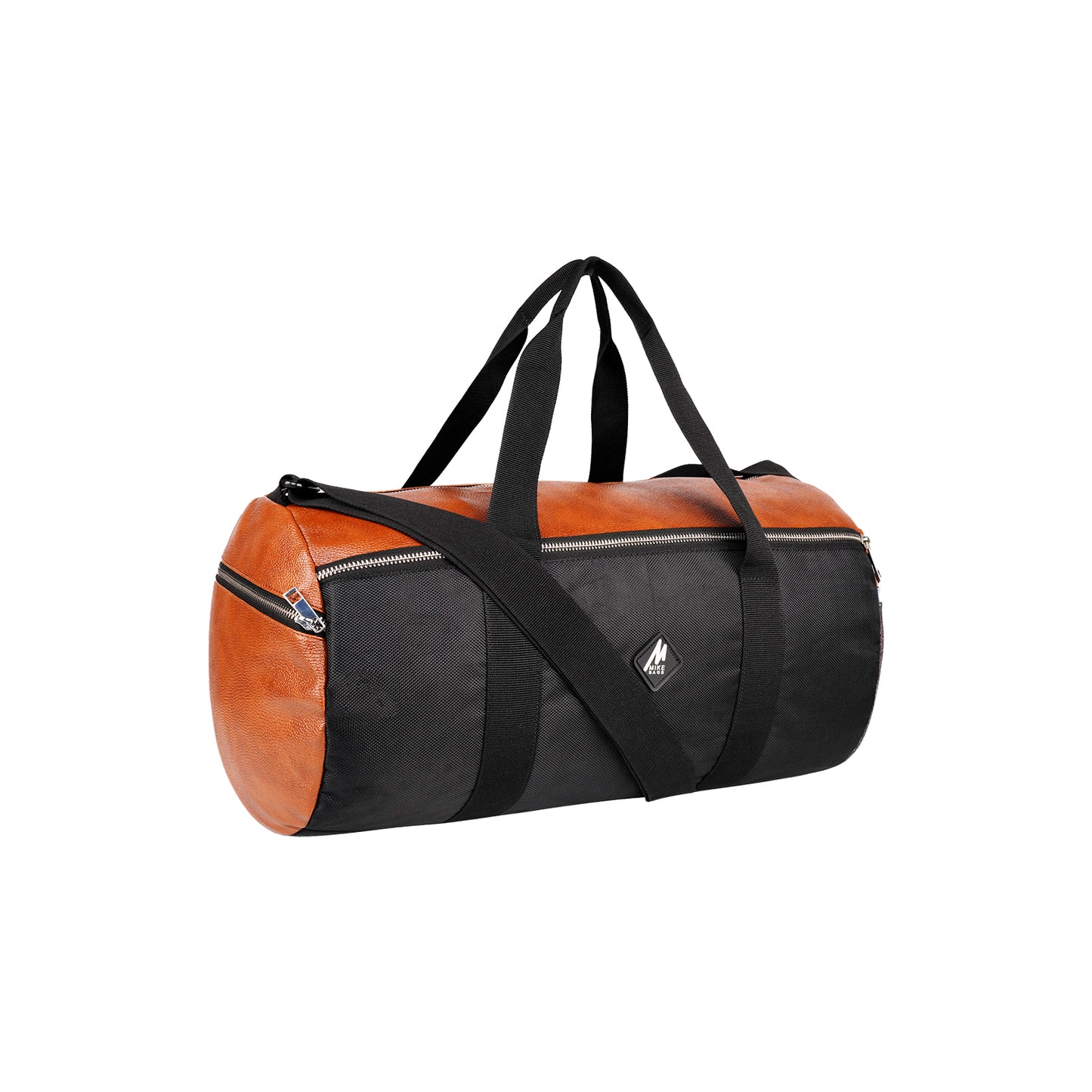 Mike Forge Leather Gym Bag - Tan & Black