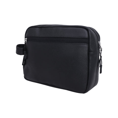 Image of Mike Leatherite Make Up Pouch-Black