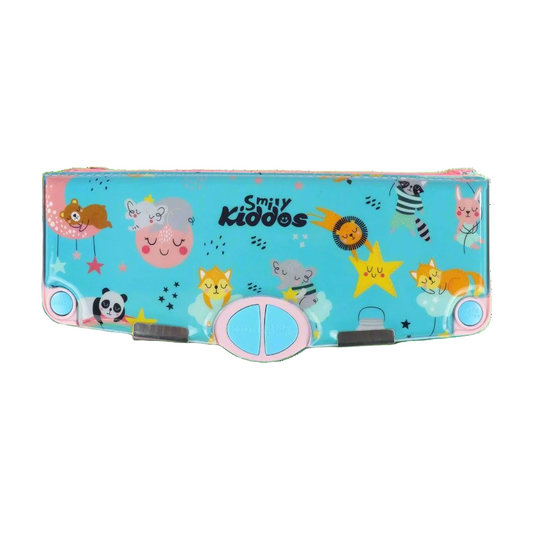 Smily Kiddos Pop Out Pencil box Rainbow Animals - Teal Blue