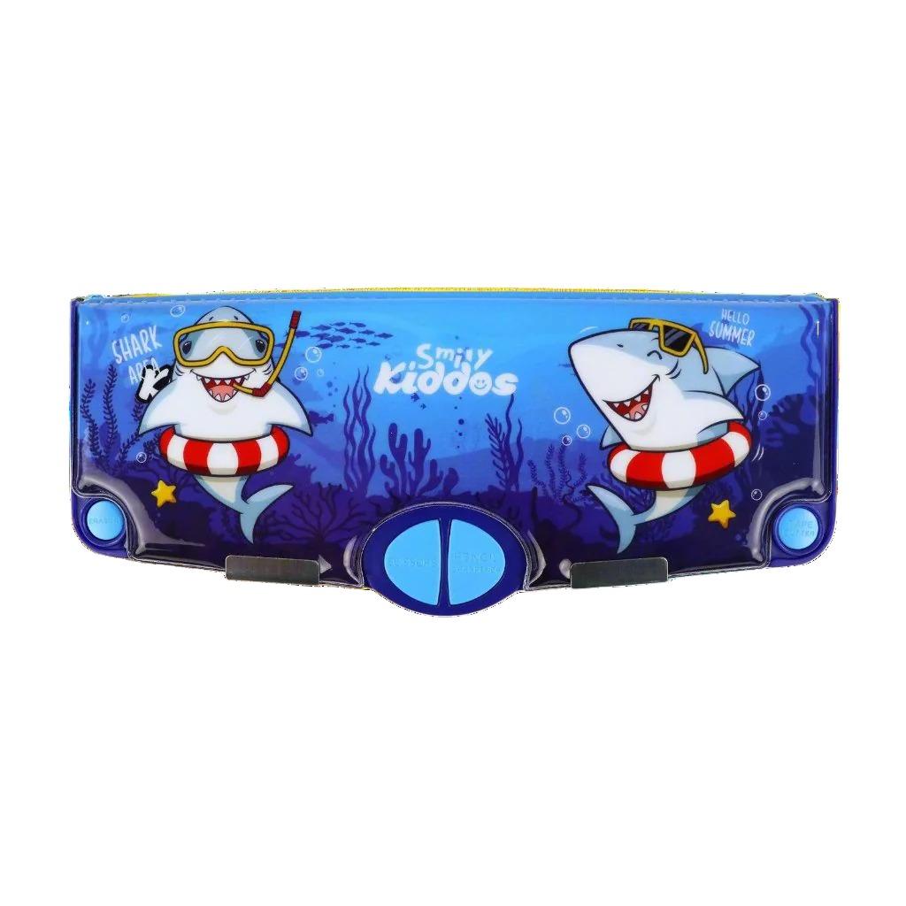 Smily Kiddos Pop Out Pencil box Shark Theme - Blue