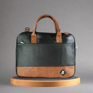 Mike Executive File Bag - Black & Tan