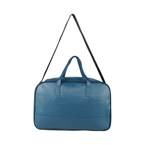 Image of Mike PU Leather 32L Fizz Duffle Bag - Indigo