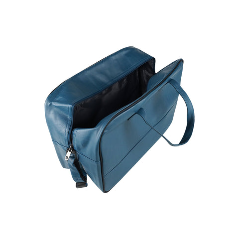 Image of Mike PU Leather 32L Fizz Duffle Bag - Indigo