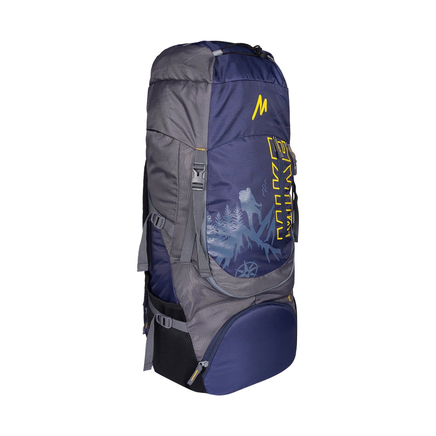 Mike 42L Mountain Peak Trekking Backpack - Navy Blue & Grey
