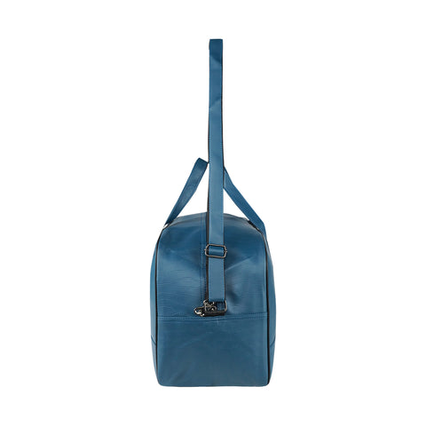 Image of Mike PU Leather 32L Fizz Duffle Bag - Indigo