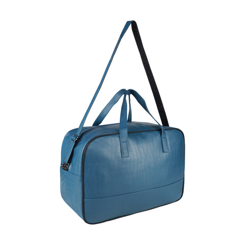 Image of Mike PU Leather 32L Fizz Duffle Bag - Indigo