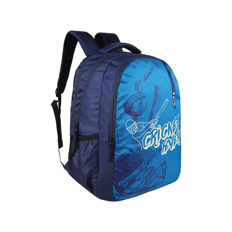 Image of Mike Active Backpack Cricket Theme  - Navy Blue