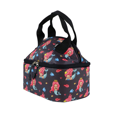 Image of Smily Kiddos Double Decker Lunch Bag Merimaid Theme - Violet LxWxH :25.5 X 17 X 20 CM