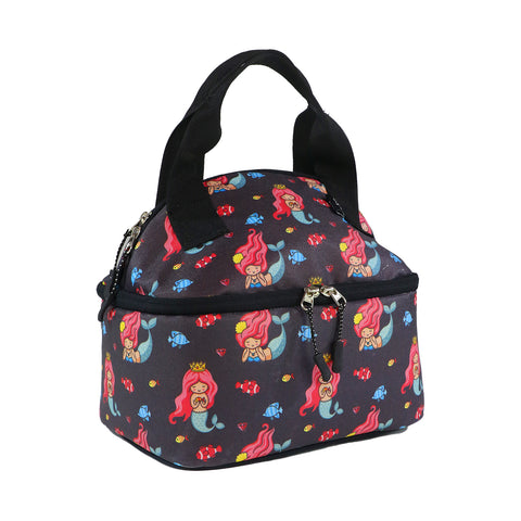 Image of Smily Kiddos Double Decker Lunch Bag Merimaid Theme - Violet LxWxH :25.5 X 17 X 20 CM