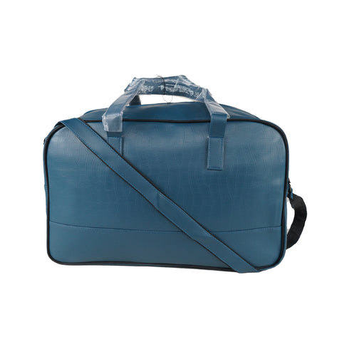 Image of Mike PU Leather 32L Fizz Duffle Bag - Indigo