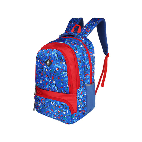 Image of Mike Laren Laptop Backpack- Teal Blue & Red