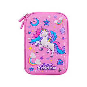 Sky Unicorn Pencil Case V3 | Durable Hardtop Stationery Organizer | Single Compartment, Trendy & Spacious Pink