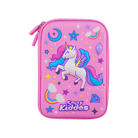 Image of Sky Unicorn Pencil Case V3 | Durable Hardtop Stationery Organizer | Single Compartment, Trendy & Spacious Pink