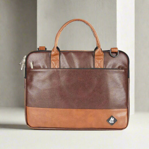 Image of Mike Executive File Bag- Brown & Tan