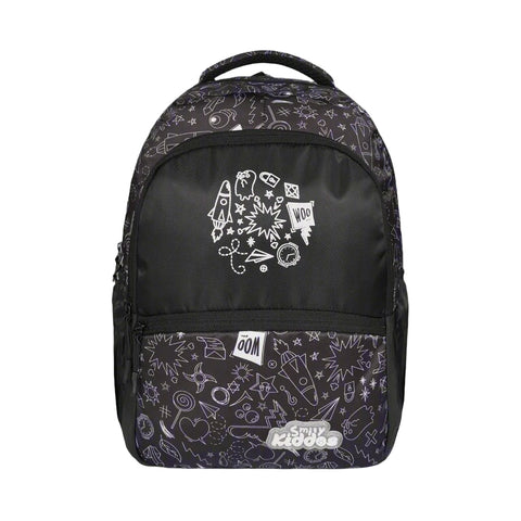 Image of Smily Kiddos Coco Backpack Black | Stylish & Lightweight School Bag for Kids (16x12x9)