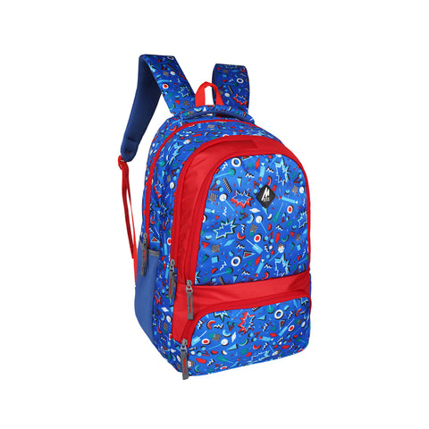 Image of Mike Laren Laptop Backpack- Teal Blue & Red