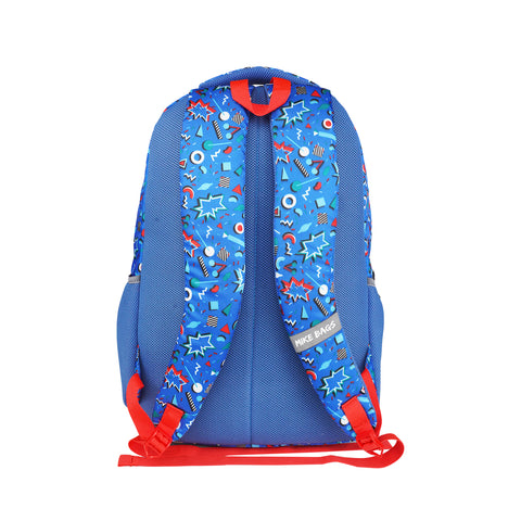 Image of Mike Laren Laptop Backpack- Teal Blue & Red