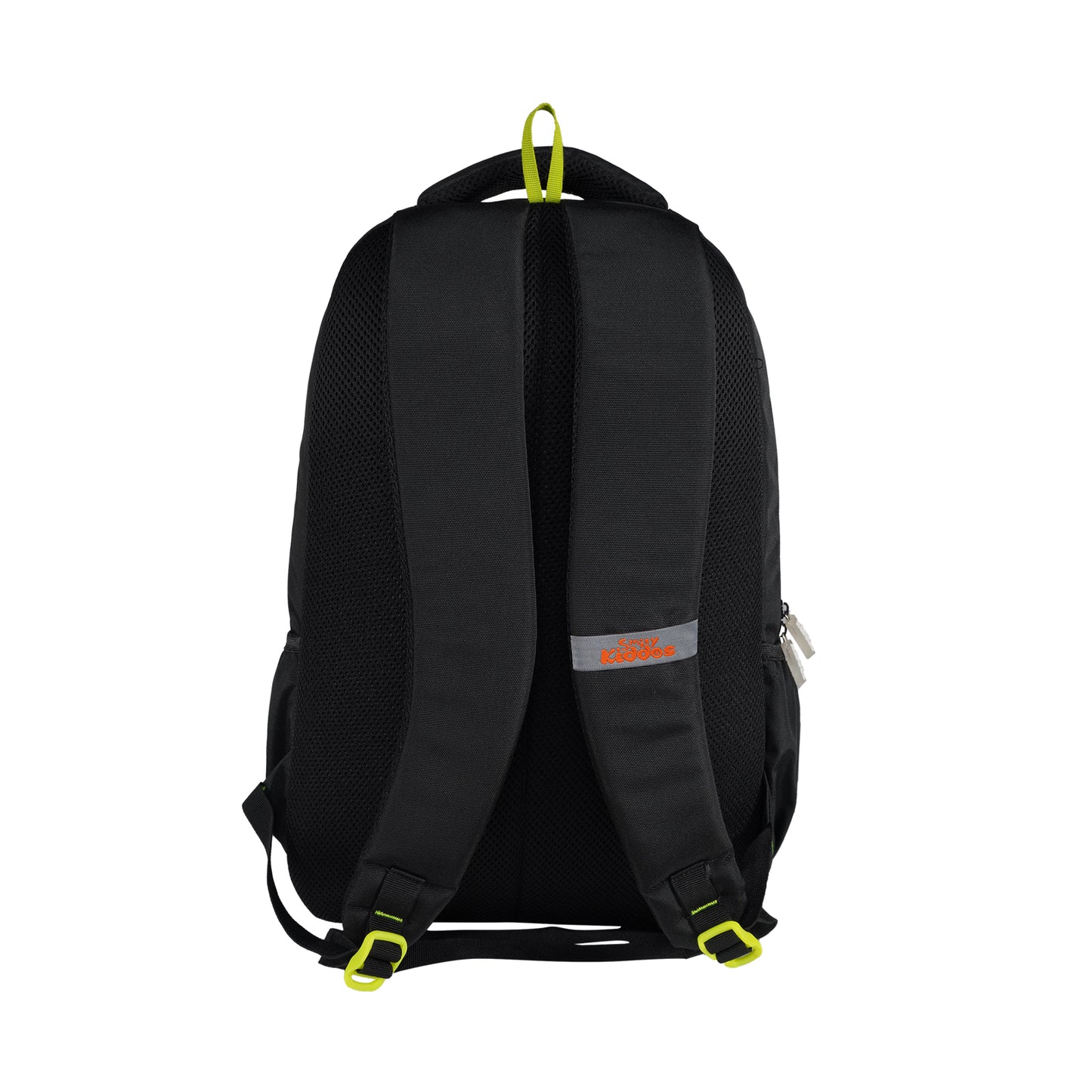 Smily Kiddos Smarty Backpack - Black & Neon Green | 19 inch School Backpack