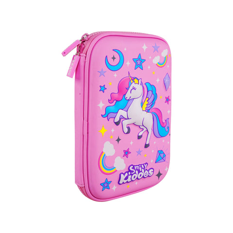 Image of Sky Unicorn Pencil Case V3 | Durable Hardtop Stationery Organizer | Single Compartment, Trendy & Spacious Pink
