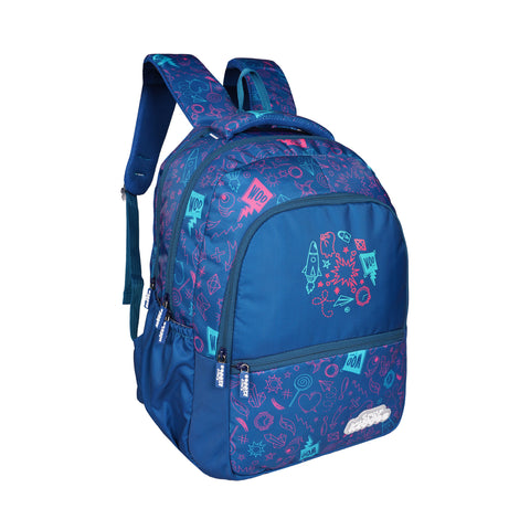 Image of Smily Kiddos Coco Backpack Blue | Stylish & Lightweight School Bag for Kids (16x12x9)