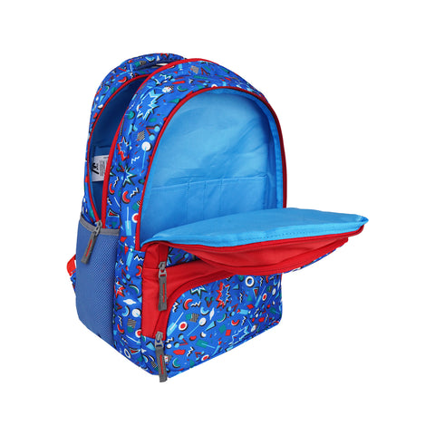 Image of Mike Laren Laptop Backpack- Teal Blue & Red