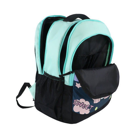 Image of Smily Kiddos 29 Ltrs Junior School Bag  - Cute Dragon- Sea Green LxWxH :45 X 33 X 20 CM
