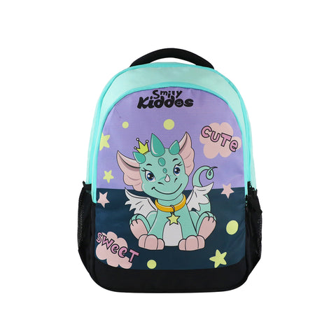 Image of Smily Kiddos 29 Ltrs Junior School Bag  - Cute Dragon- Sea Green