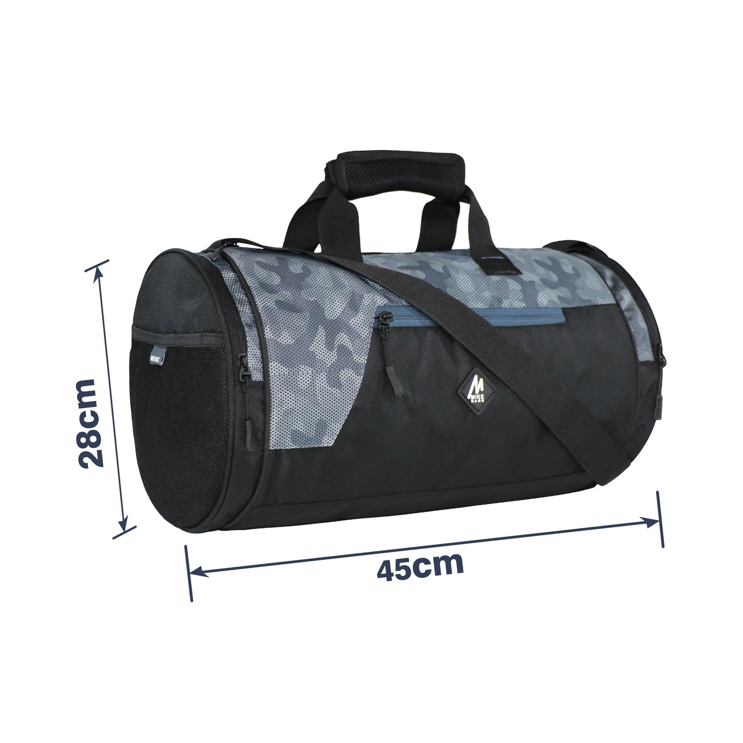 Mike Dual Tone Gym Bag- Camo Black