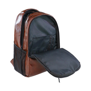 Mike Bags Faux Leather 14 Inch Laptop Backpack/ Travel/ College - Brown