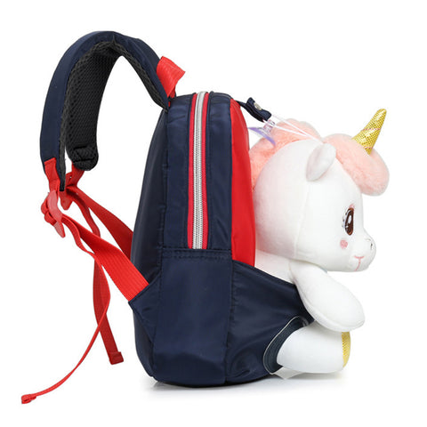 Image of Smily kiddos Unicorn Plush toy Backpack - Red