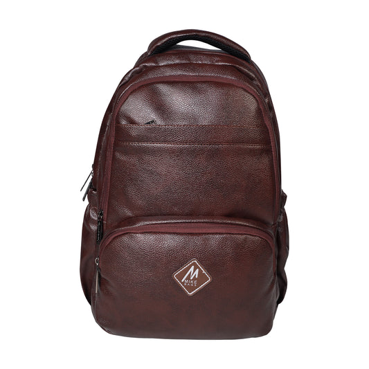 Mike Ember Leather Laptop Backpack - Brown