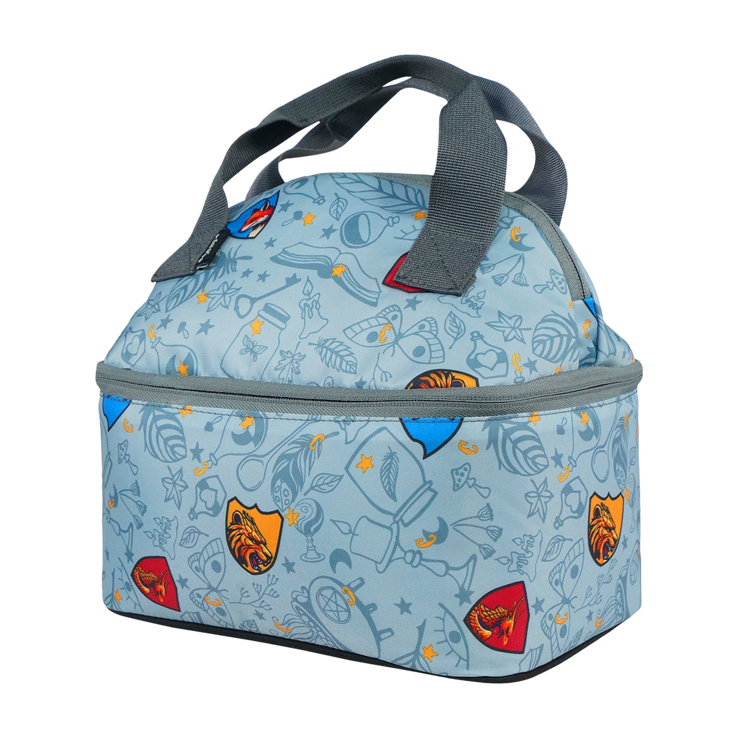 Smily Kiddos Double Decker Lunch Bag Wizard Theme - Grey