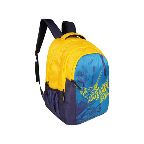 Image of Mike 36L Junior Champion Backpack Cricket Theme - Yellow