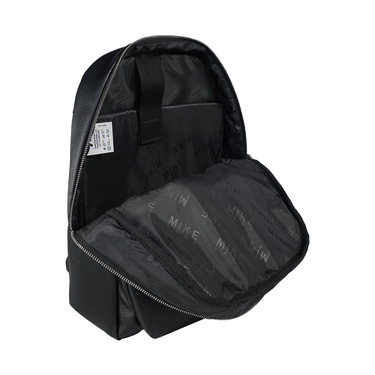 Mike Regent Leather Backpack - Black