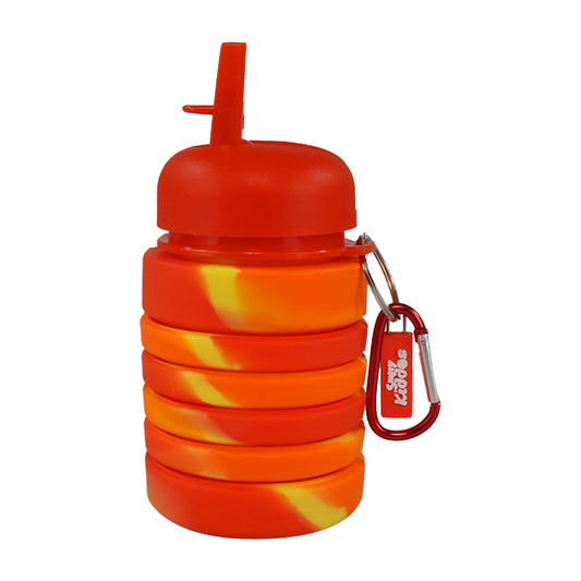 Smily Kiddos Silicone Expandable & Foldable Water Bottle- Red