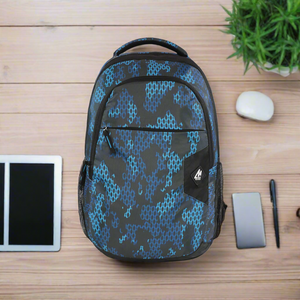 Mike Booster Laptop Backpack-Camo Print Blue