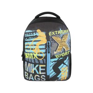 Mike Quadra Backpack-Black With Teal Blue Zip