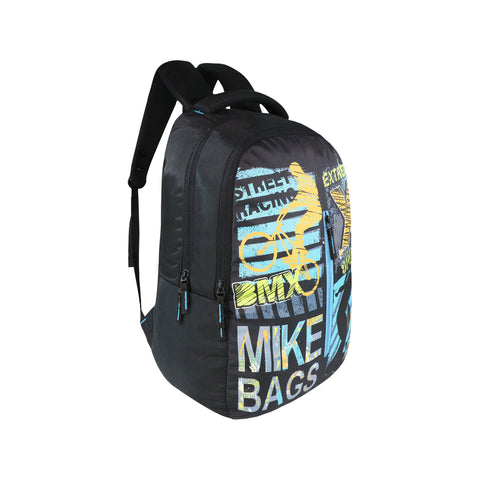 Image of Mike Quadra Backpack-Black With Teal Blue Zip