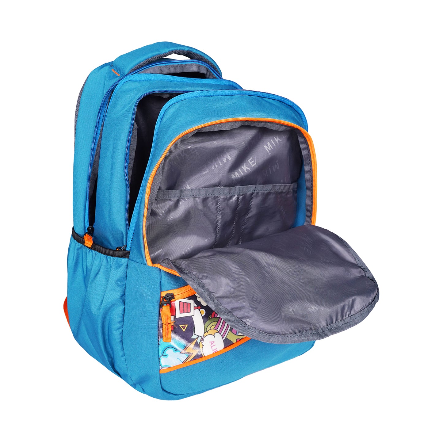 Mike Elemental Laptop Backpack -Indigo & Neon Orange