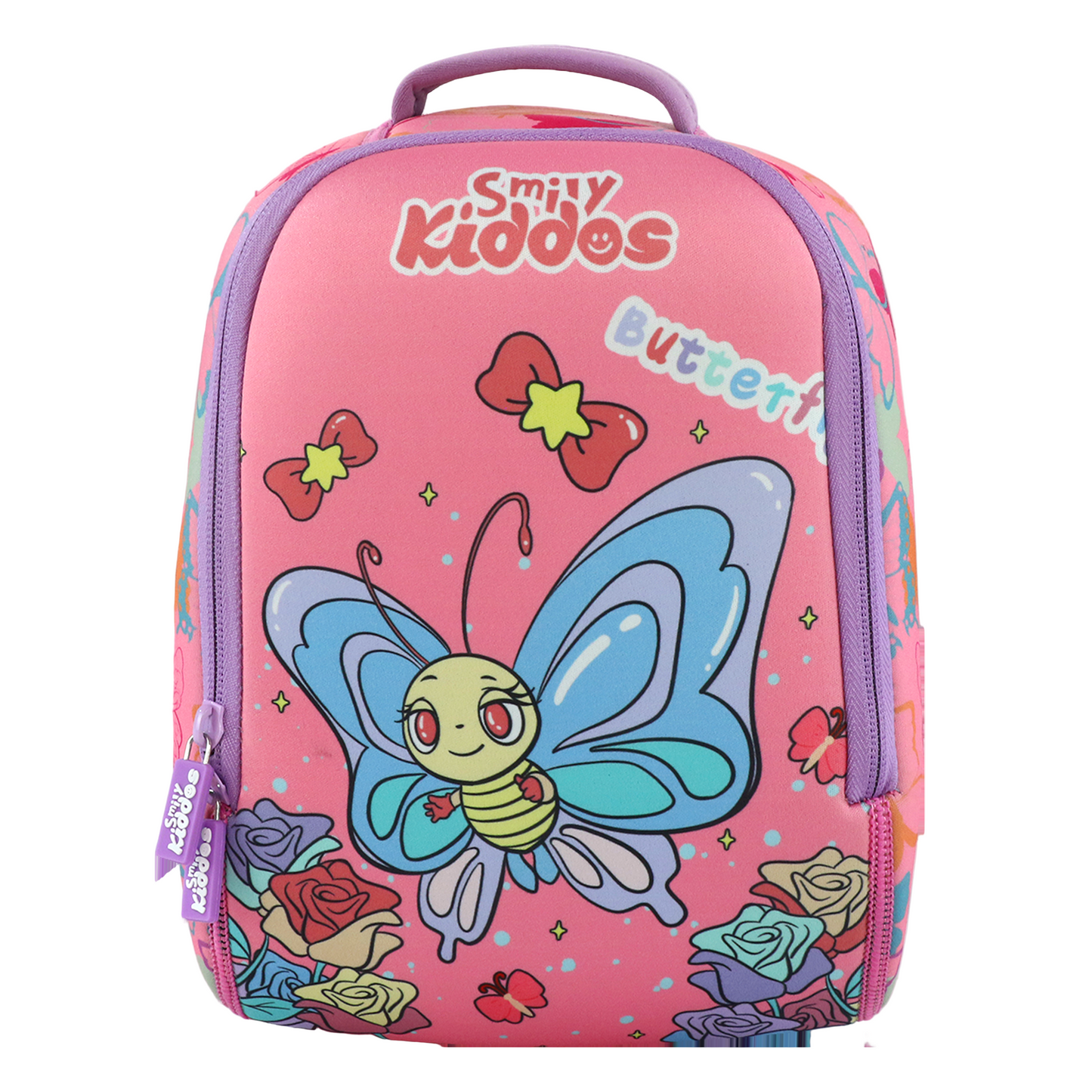 Smily Kiddos Preschool Backpack Butterfly Theme Light Pink