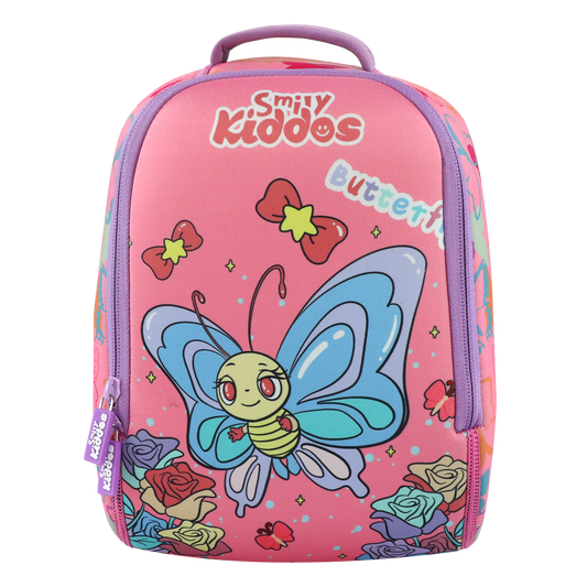 Smily Kiddos Preschool Backpack Butterfly Theme Light Pink