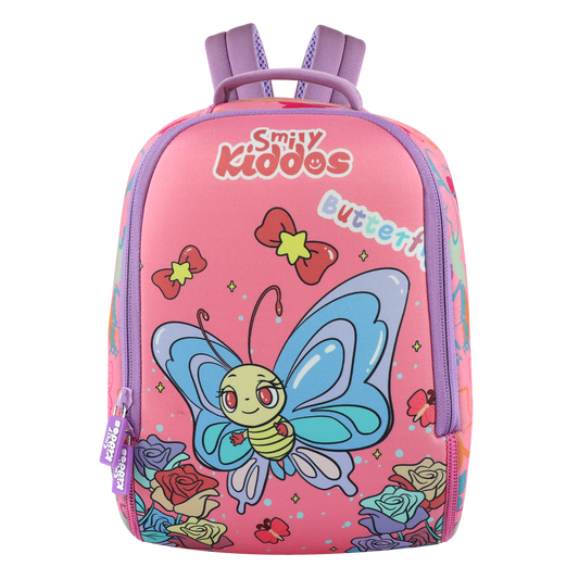 Smily Kiddos Preschool Backpack Butterfly Theme Light Pink